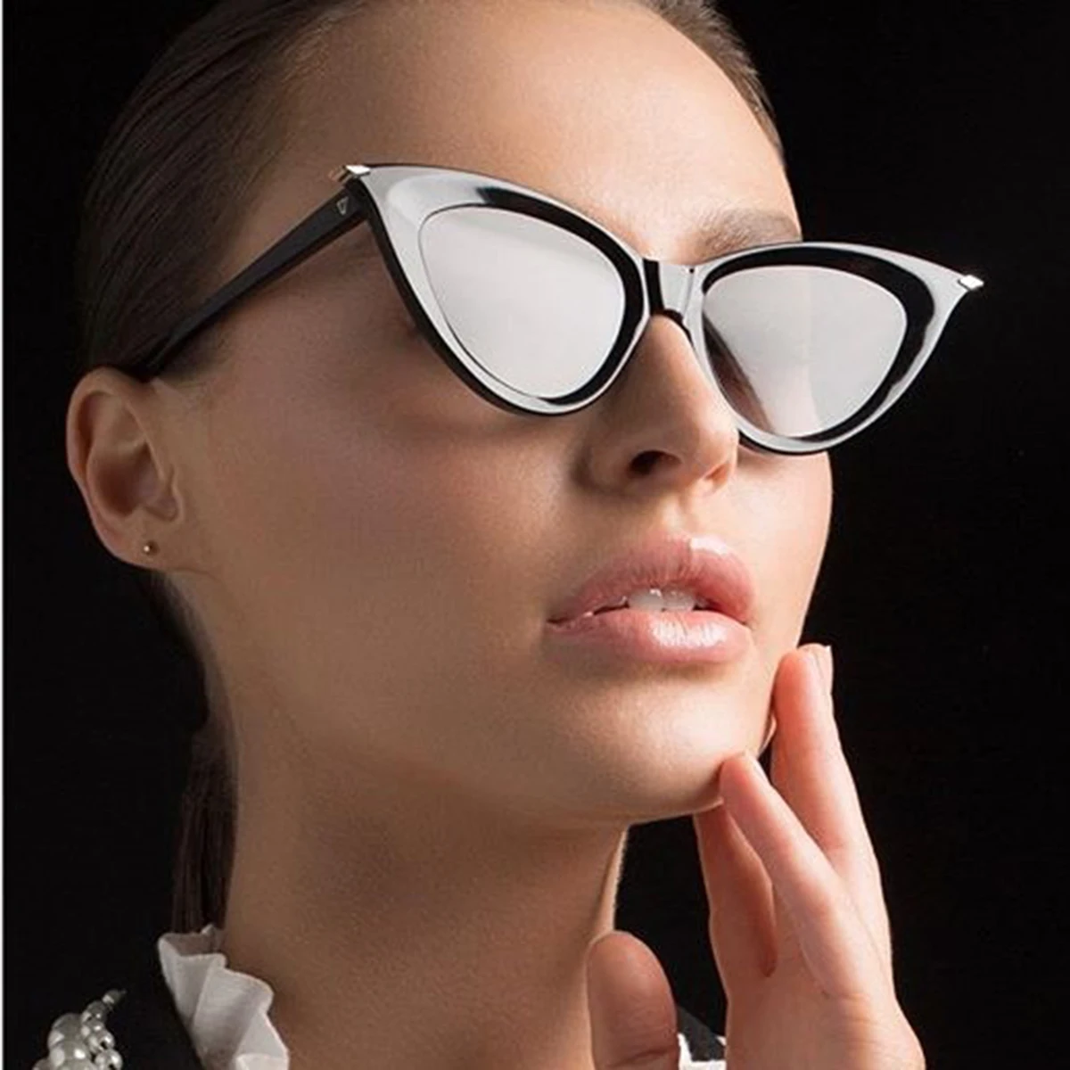 

RENNES 2021 New Fashion Personality PC Cat Eye Sunglasses For Men And Women Eyewear Glasses Wholesale