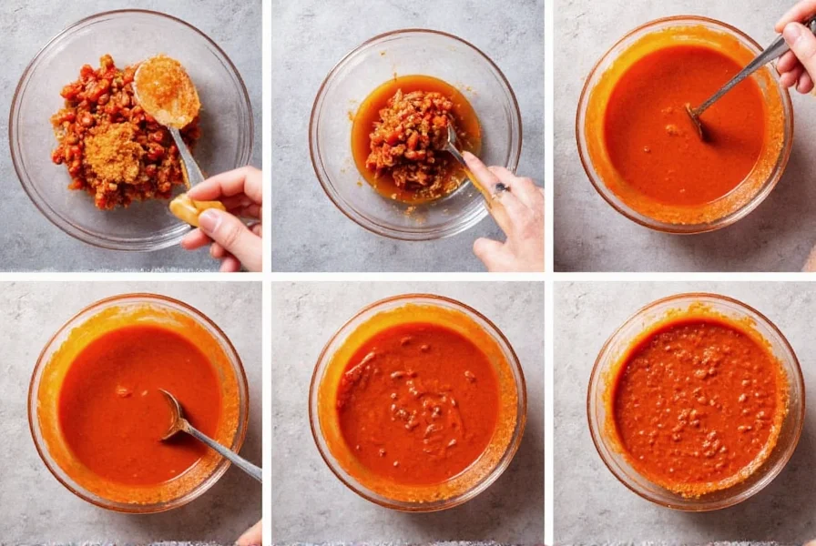 Step-by-step preparation of homemade Panda Express chili sauce in kitchen