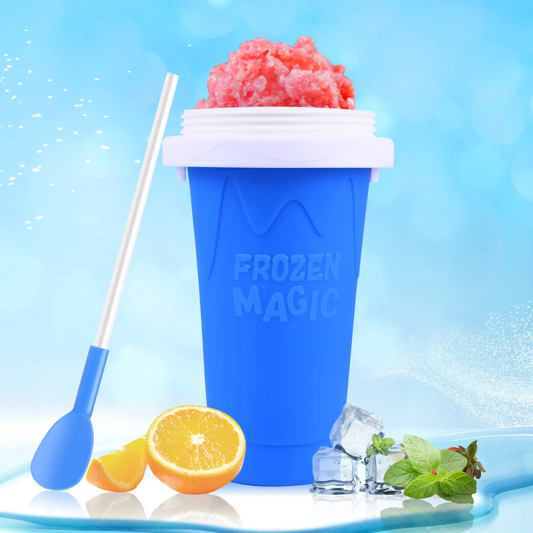 

Hot Slushy Maker Cup Portable Slushie Maker Squeeze Cup Magic Quick Frozen Slushie Cup Homemade Smoothie Cups Ice Cream Maker