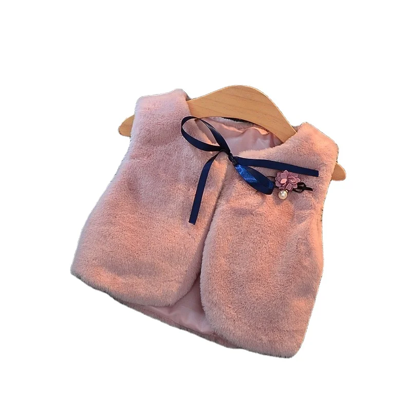 

Baby Kids Autumn Rabbit Hair Vests Waistcoat for Children Clothes Outerwear