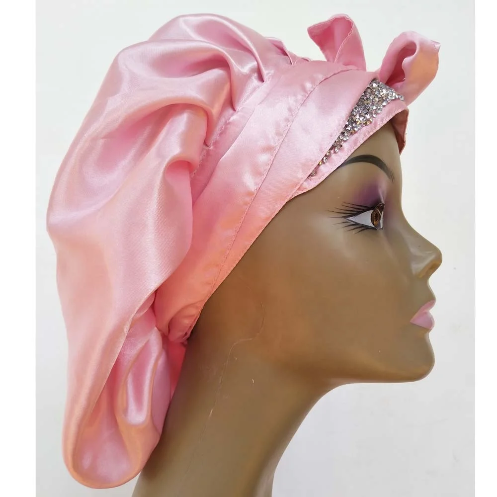 

Soft Silk Bling Braids Bonnet Knotless Hair Smooth Rhinestone Night Hat Sleep Caps, Customize