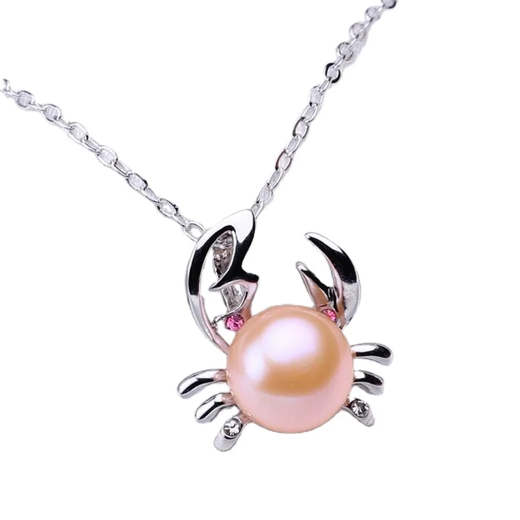 

Natural Freshwater Pearl Necklace Hot Selling Explosion Style Ladies Pendant Clavicle Chain Small Animal Jewelry Necklace, Silver