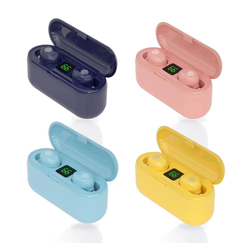 

Wholesale dropshipping F9 series wireless waterproof 5.0 ear buds earphone earbuds with power bank