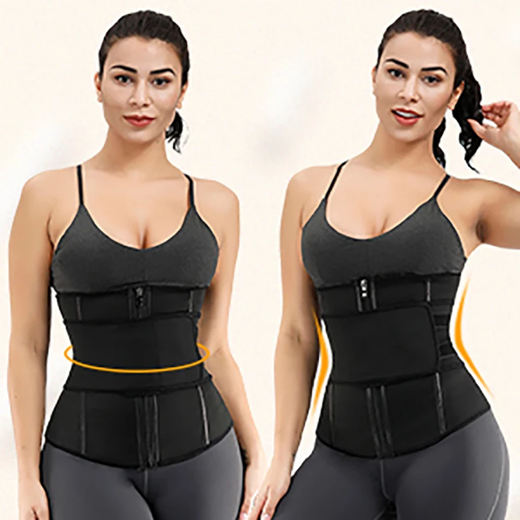 

Feelingirl New Design Black Waist Training 7 Steel Boned Healthy Fabric Women Waist Trainer Shaper