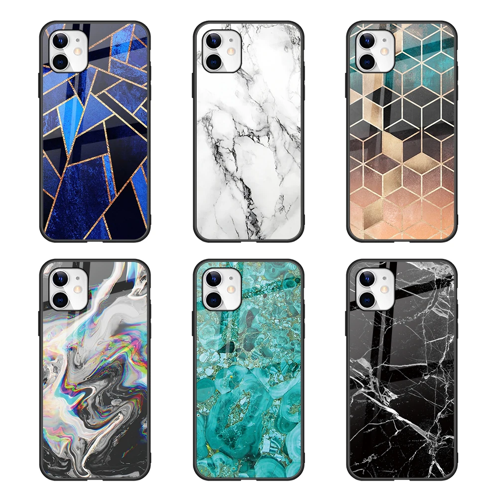 

Custom Cube Golden Glossy Glitter Marble 3D Pinting Hard Glass Phone Case For IPhone,Case For Huawei Mate 40 RS, Black