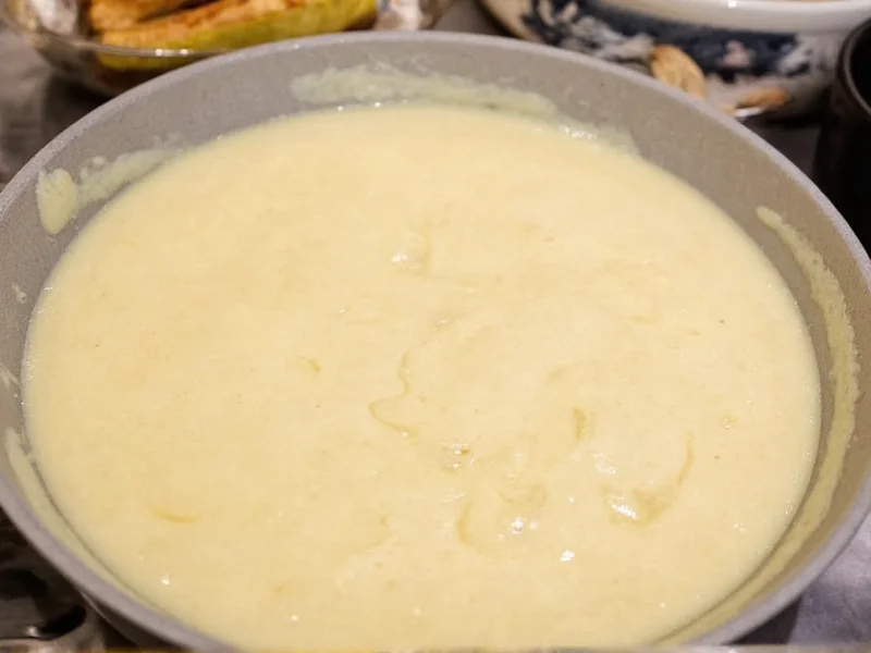 Pancake batter showing ideal lumpy consistency before cooking