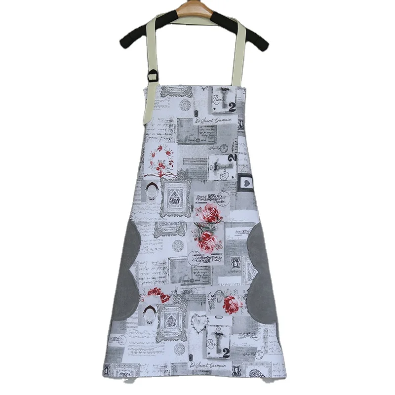 

Wholesale hand-wiping waterproof apron kitchen custom logo printing with pocket chef apron men's work clothes hot products