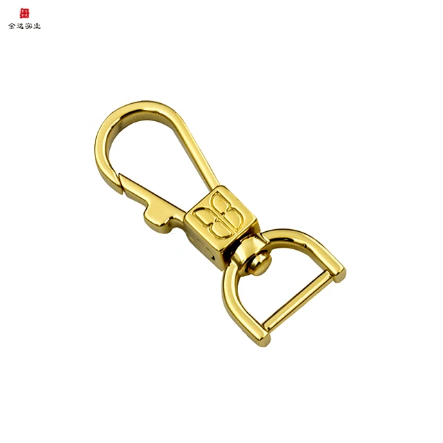 

15 mm vogue Flower print Multi function metal high quality snap hook for bag, Gold