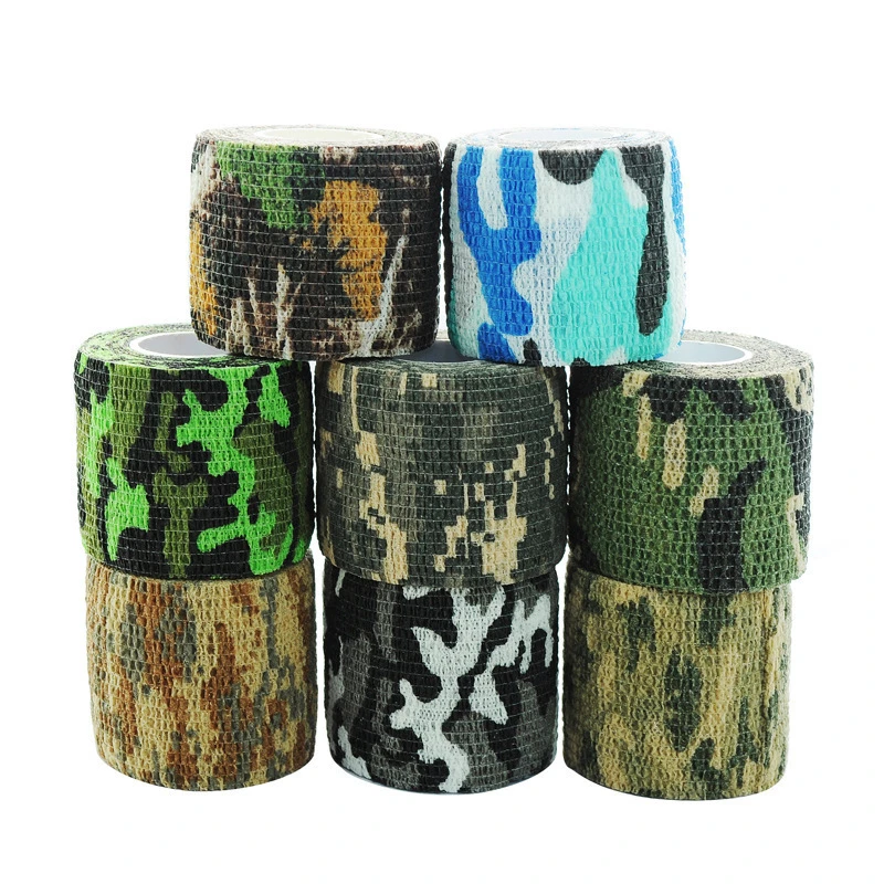 

OD-0004 Non-Woven Paper Camo Adhesive Tape Elastic Stretch Bandage Wrap Protective Tactical Camouflage Tape For Hunting