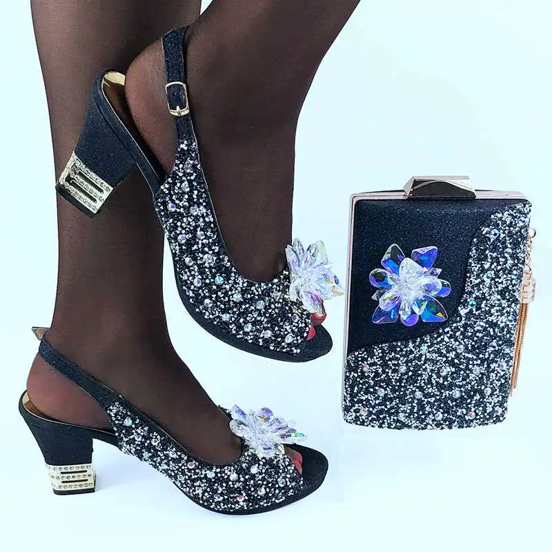 

AB8635 shoes woman heels italian shoes and bag set matching african shoes and bag set