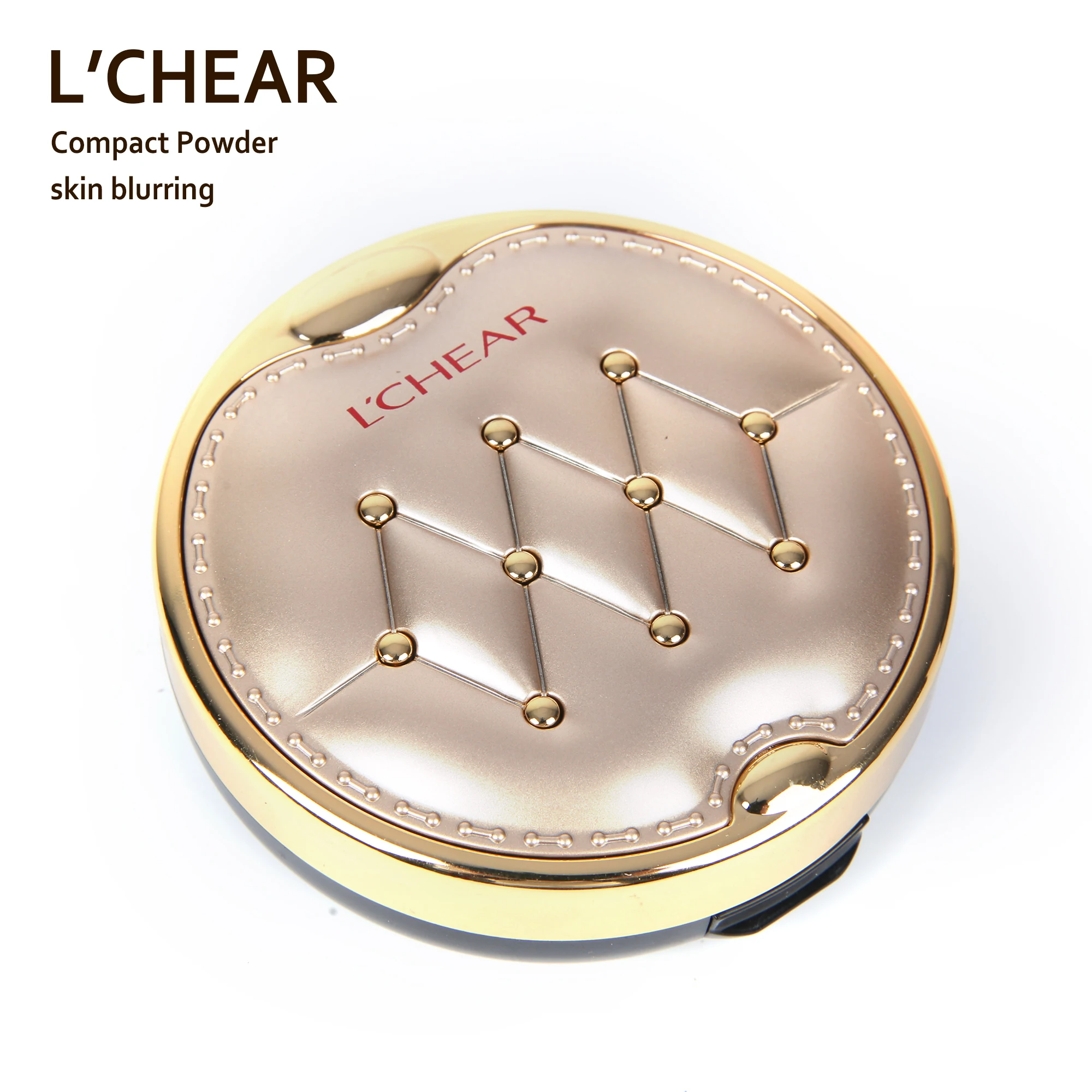 

L'CHEAR Face Makeup Oil Control Double Layer Golden Luxury Concealer Pressed Powder DQ2138 Ready to Ship, Custom