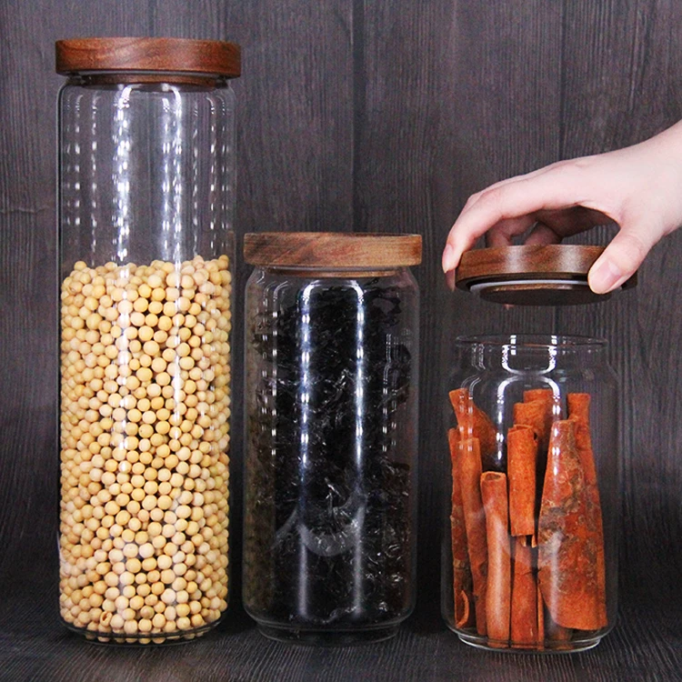 

High Quality Food Container Borosilicate Glass Food Storage Jar With Stainless Steel Cover, Customized