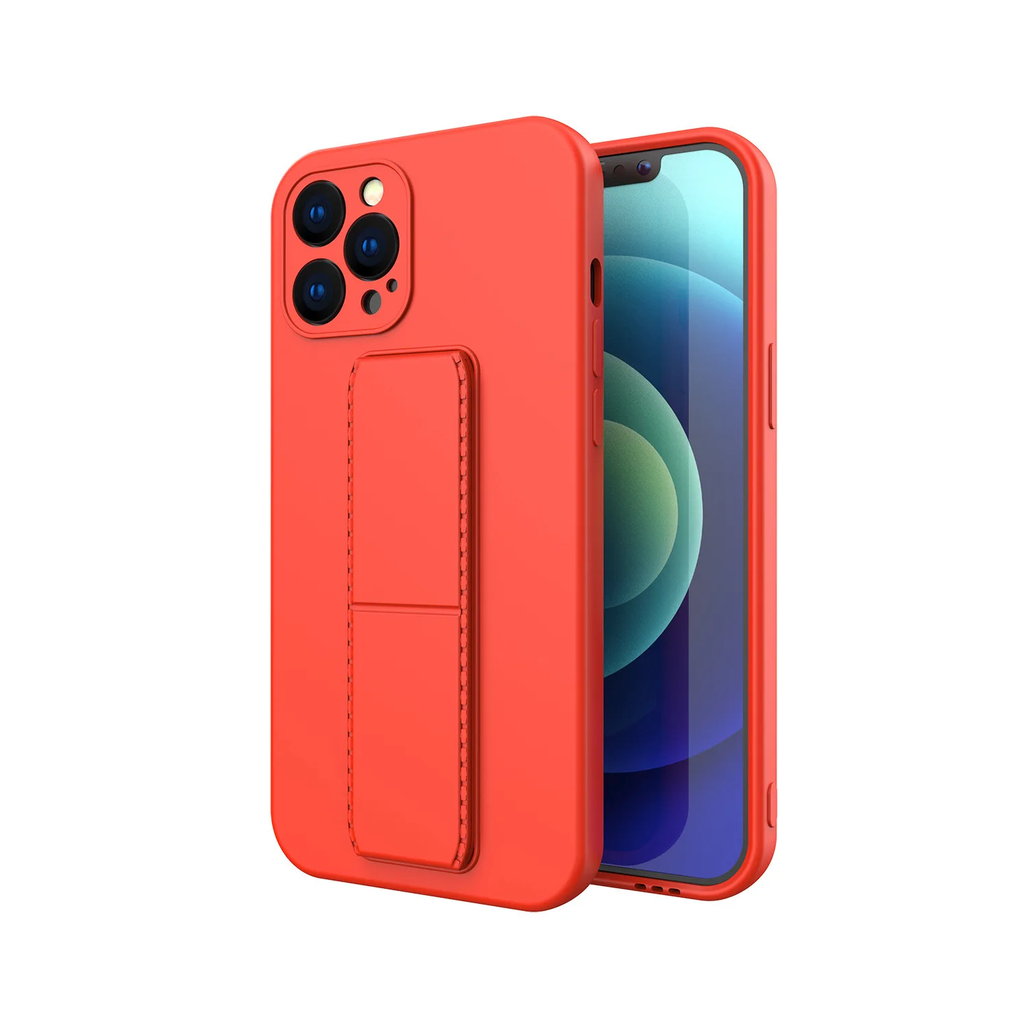

New full cover phone case with magnetic holder skin feeling TPU mobile phone cover for iphone13 case, 9 color