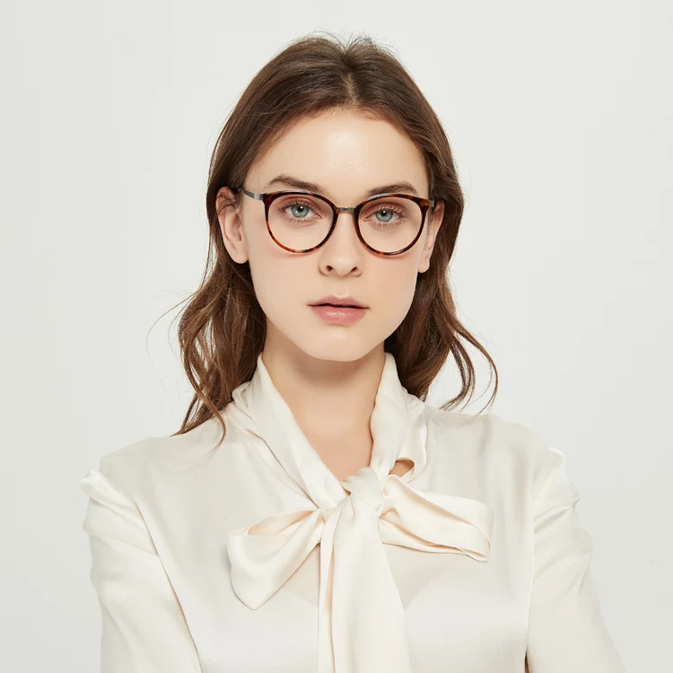 

China Wholesale round classic acetate optical eyeglasses frame Manufacture For Women Cheap Optical Frames, 3 colors