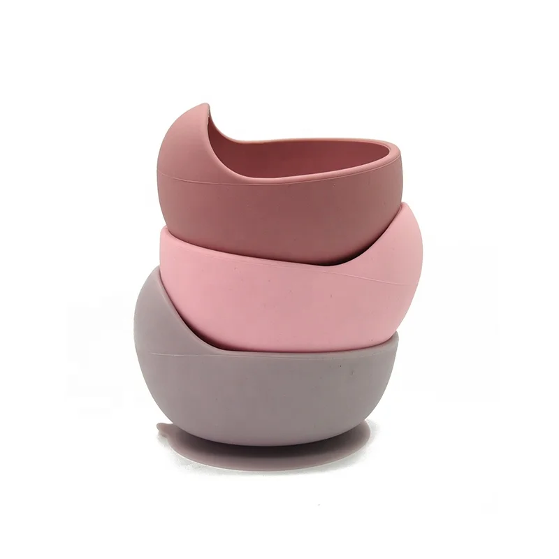 
Eco-friendly Eating Bowl With Wooden Spoon Silicone Feeding Suction Snack Baby Bowl 