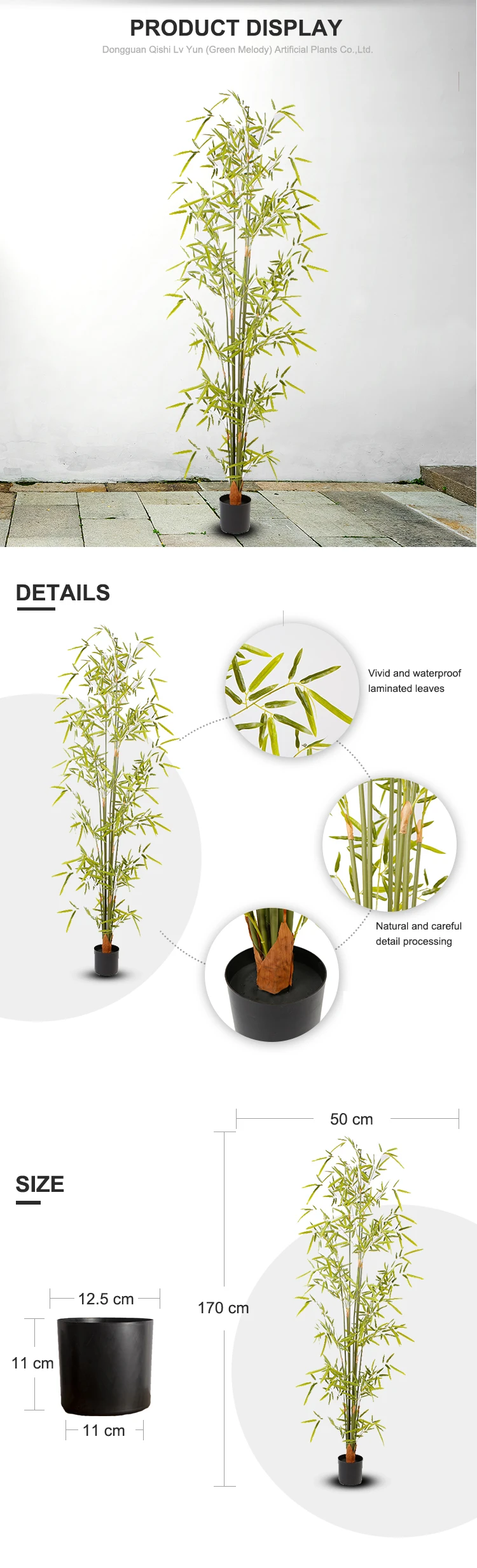 170 Cm High Quality Artificial Bamboo Tree Bamboo Multiplex Artificial