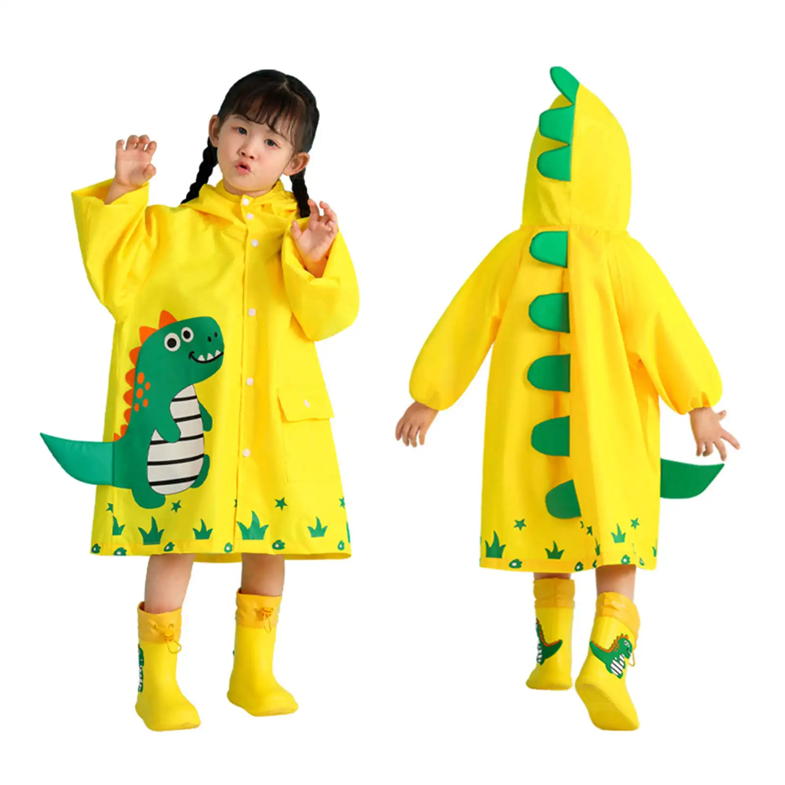 

A Variety Of Colors Cartoon Dinosaur Raincoat Children Waterproof For Girl Raincoat Kindergarten Children, Customized color