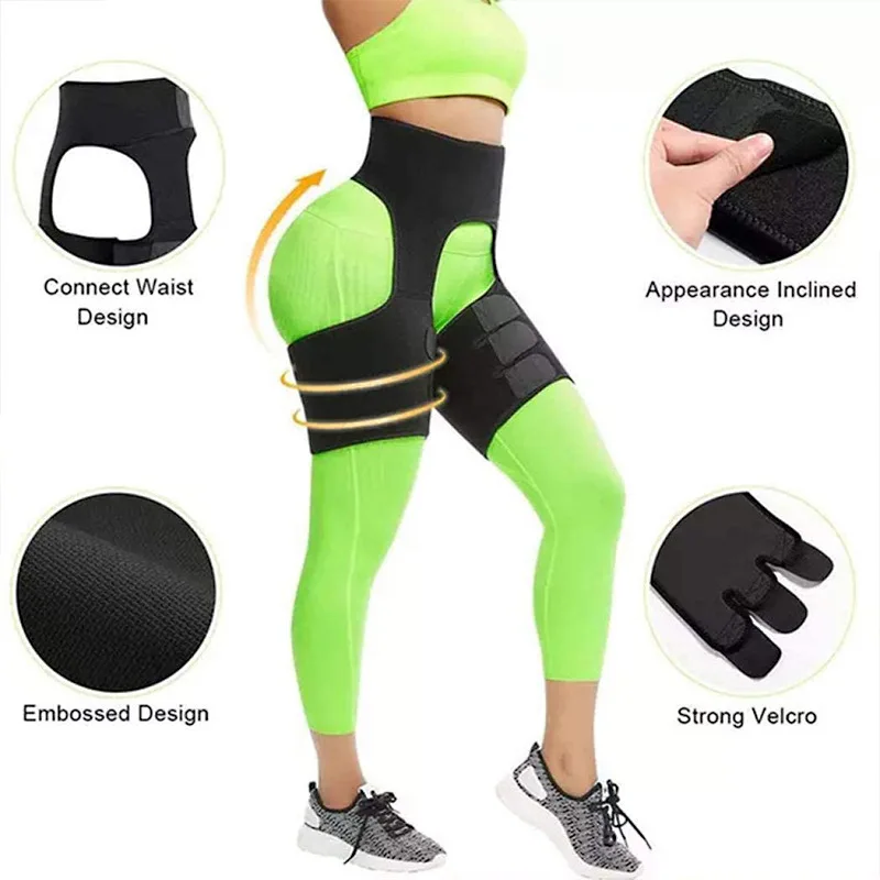 

2021 hot Neoprene Sweat Shapewear Slimming Leg Body Shaper Adjustable Waist Trainer Slimming Belt Thigh Trimmer for Women