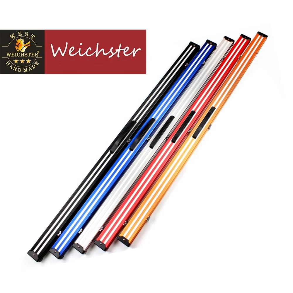 

Weichster New 1Piece Aluminum Snooker Pool Cue Case 60" with Locks Chalk Space, Multi color available