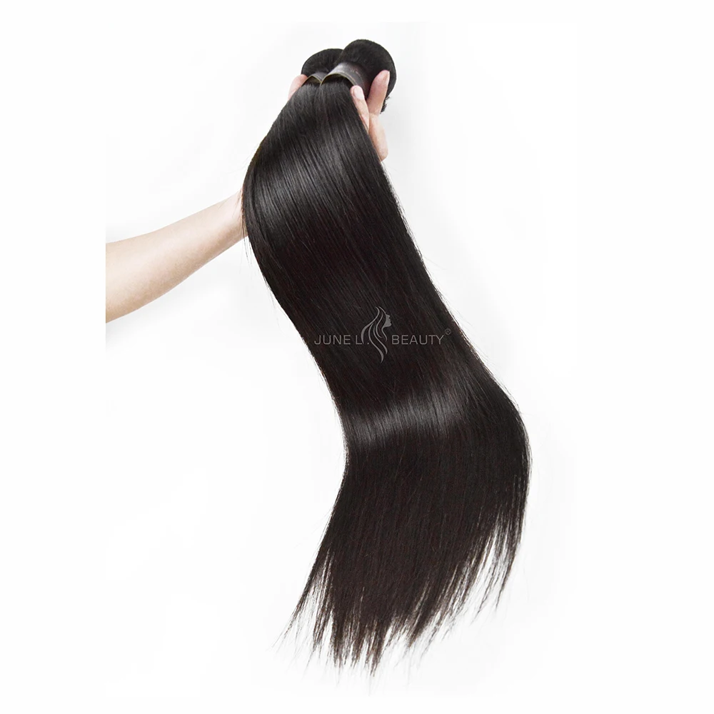 

Large Stock No Shedding No Tangling Indian Virgin Human Hair silky straight Double Wefts, Natural color