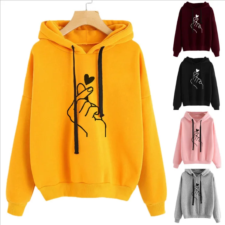 
Lady Women Pink Black Pullover Hoodie Womens Cheap Hooded Sweatshirts Wholesale Pullover Hoodie 