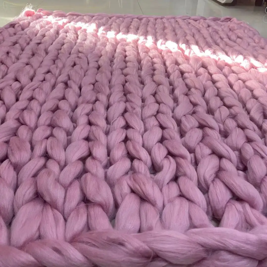 Large Chunky Handmade Polyester Yarn Blanket Wholesale 100 Acrylic