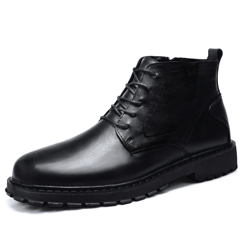 

2021 New Style High Quality Leather Shoes Designer Classic Black Leather Ankle Boots for Men in Stock, Smooth surface and crocodile pattern
