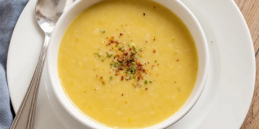 Potato soup with crunchy toppings