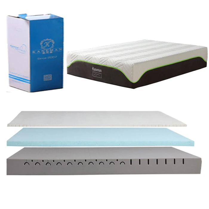 

Contour zone massage shape luxury latex cool gel memory foam mattress roll in a color box cheap price