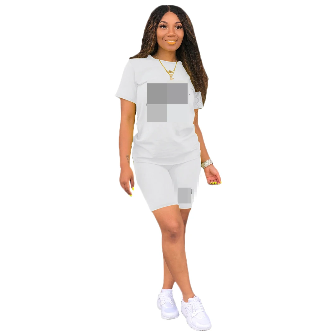 

2021 Summer Short Sleeve Printed Fashion Women's Suit Women's Summer Women's 2 Piece Set