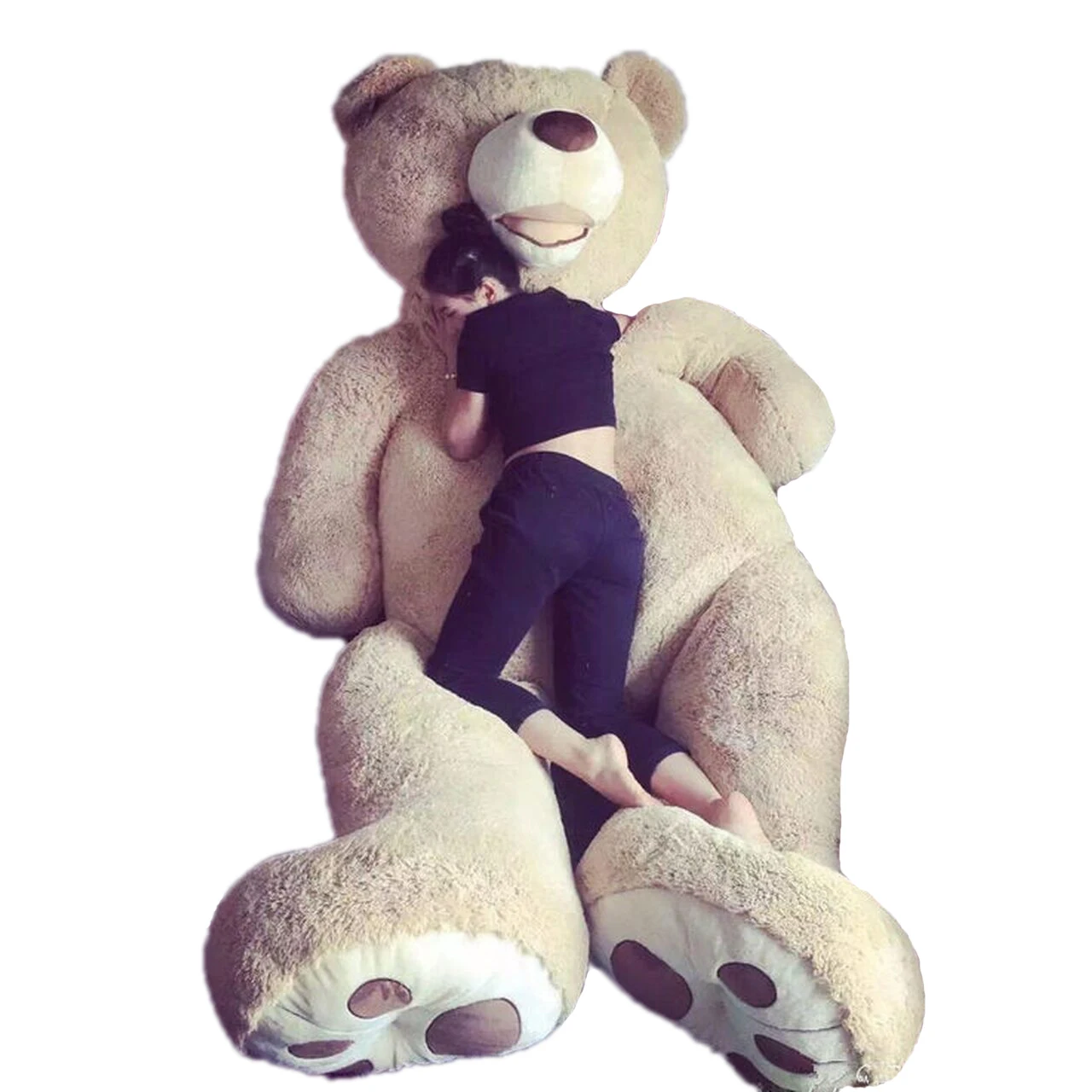 

Free Shipping Human Size 260cm Plush Animal Toys Teddy Bear Skin Semi-finished Doll Luxuriously Soft Children Gift Niuniu Daddy, Dark brown,white,light brown