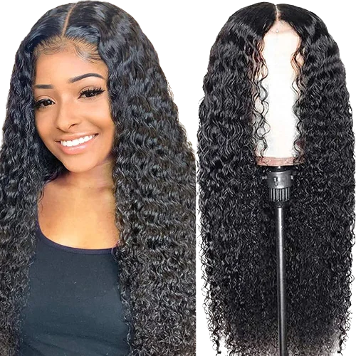 

New Arrivals 4x4 Jerry Curly Wig Human Hair Lace Closure Wigs Pre-Plucked Baby Hair Swiss Lace Front Wig