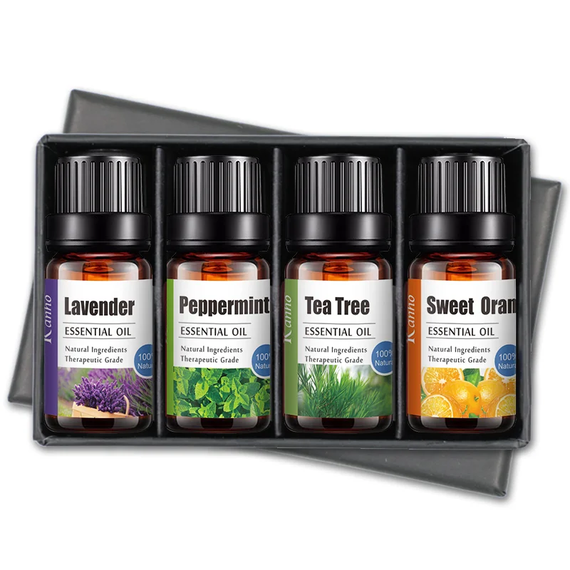 

Lavender Pepermint Green tea Orange Lemongrass Eucalyptus 100% Pure Essential oils gift set Aromatherapy Oil