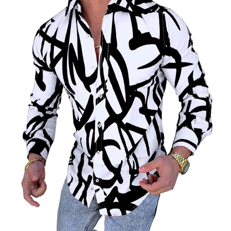 

Fashion printing designers t button up shirt mens made in China, Blue purple, white, blue, yellow, red