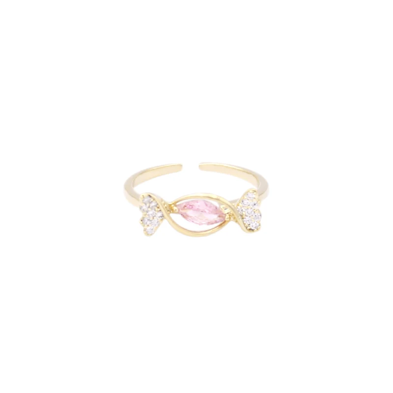 

Cute Design Hand Accessories Ring Pink Crystal Candy Ring Fashion Girl Opening Ring