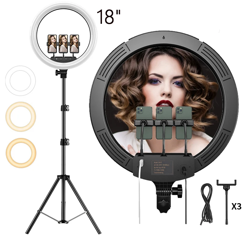

2020 Most popular18inch 45cm ring light with 2.1M tripod stand for Live Stream Beauty Facial Make Up