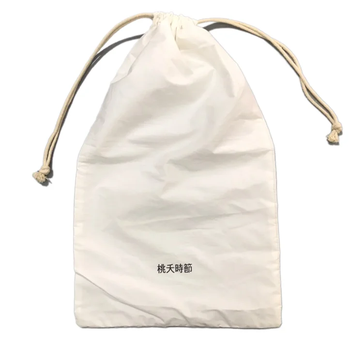 

factory Muslim packaging thin cotton drawstring bag for gift/promotional offwhite cotton dust bag with custom logo, Customized color