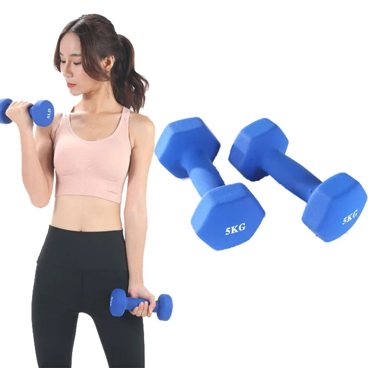

5kg Gym Fitness Exercise with Non-Slip Hand Neoprene Dumbbell Set or Men and Women, Customizable