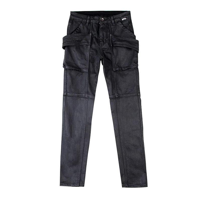 

New Product Custom Cargo Wax denim Jeans Vintage jeans men