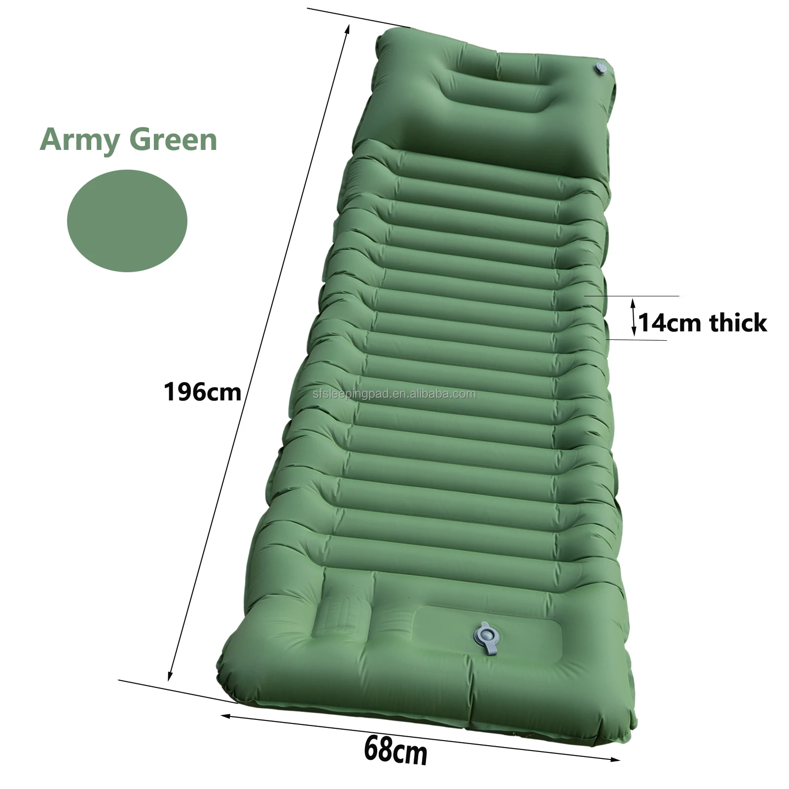 

Super Thick 14cm Ultralight Camping Pad Quick Inflate Waterproof Air Mattress Inflatable Sleeping Mat With Pillow, Multiple colour and accept customization