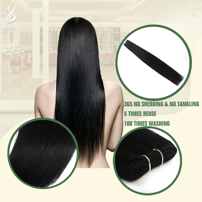 

YADING Factory Supplier Injected Tape Hair 16" #1B Super Double Drawn Human Virgin Remy Hair Extensions