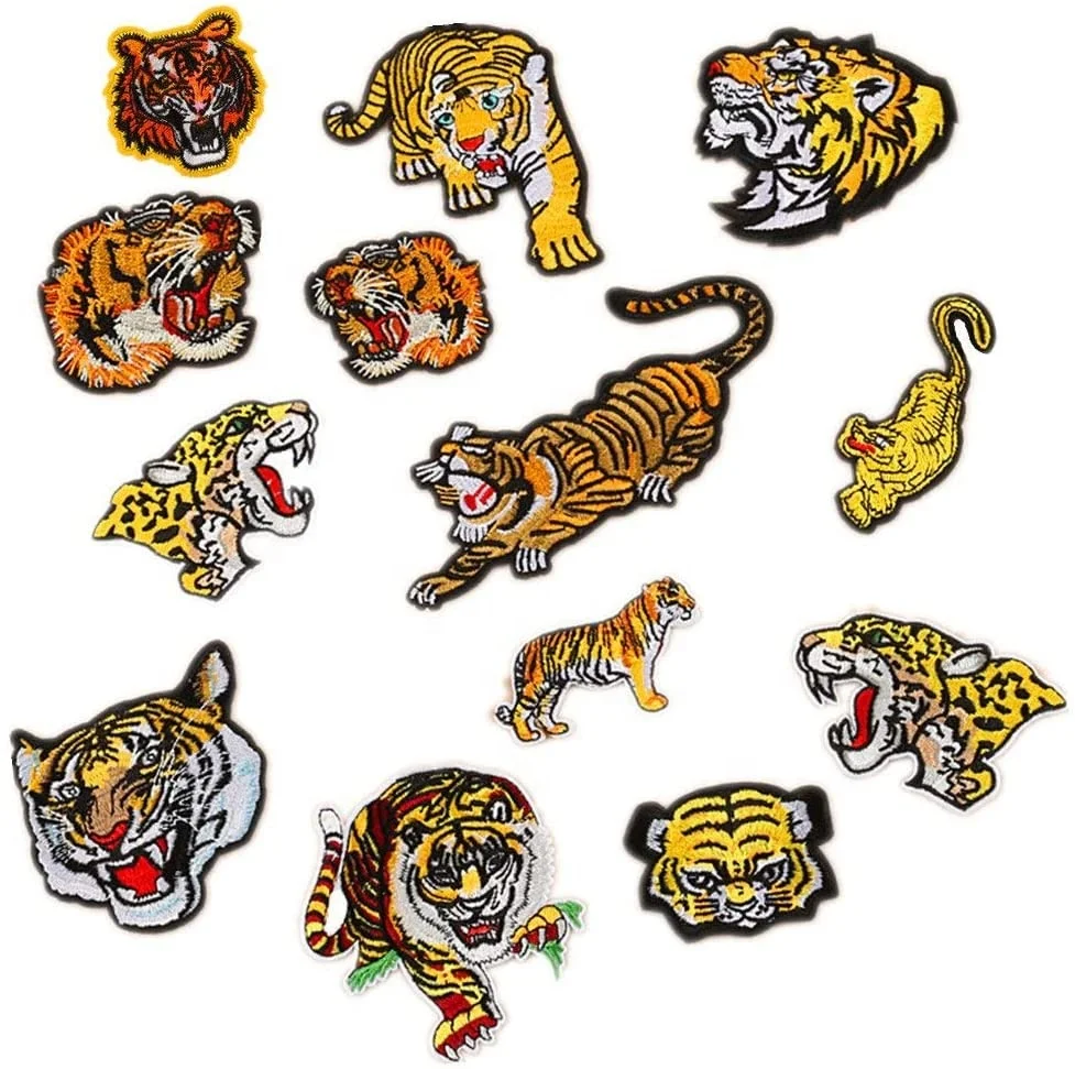 

Custom Design Leopard Tiger Wolf Iron On Sew On Fabric Embroidery Patches For Clothing Backpacks Jeans Jackets Hat, Pantone color