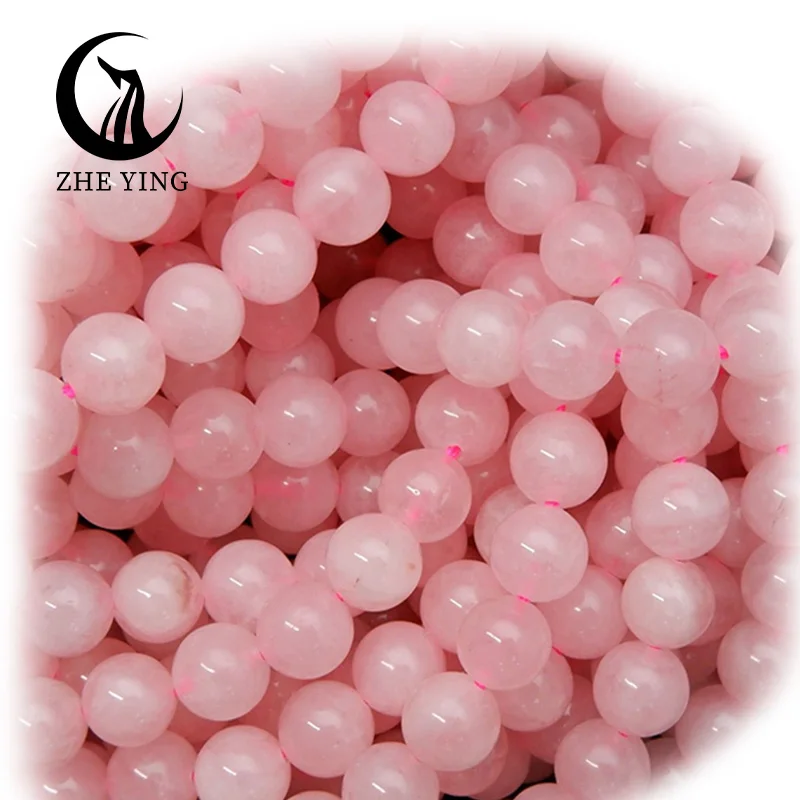 Zhe Ying Rose Quartz Beads 8mm Pink Rose Quartz Beads Stone Bright Rose Quartz Beads For Jewelry Making