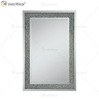 

Gold factory supply design decorate 3 colors Crushed Diamond Wall Hanging Mirror