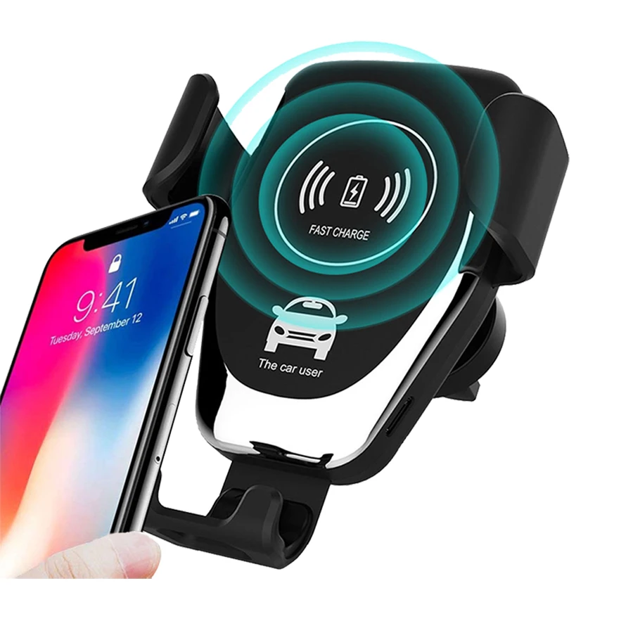 

Amazon Best Seller Car Wireless Charger Phone Holder 10W Fast Charging Wireless Charger Car Mobile Phone Holders, Black white