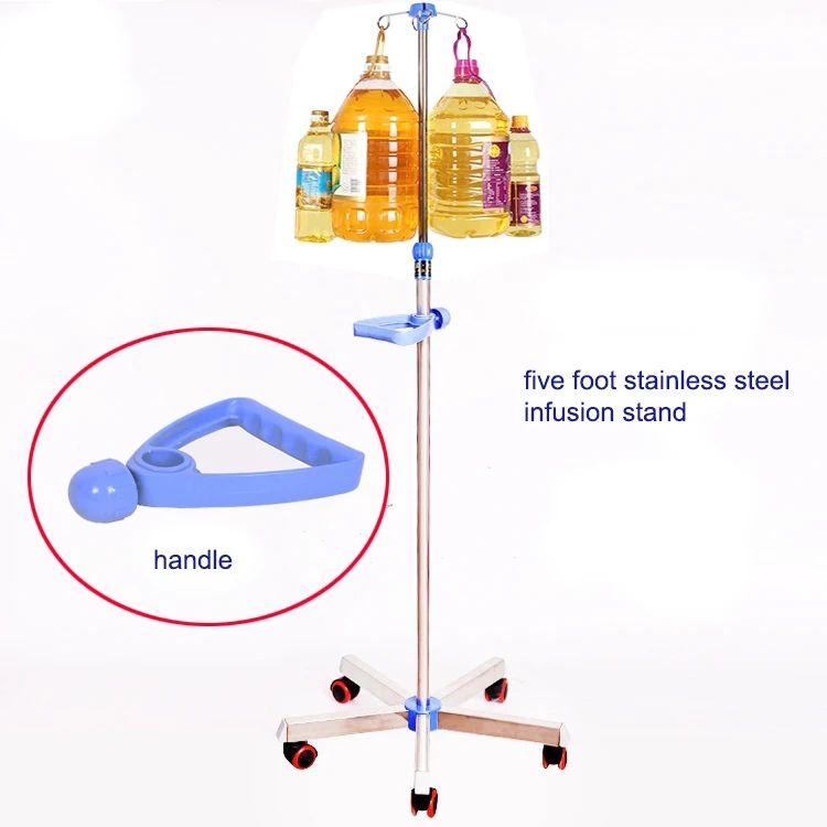 Hospital Bed Accessories Movable Iv Pole Stand Iv Drip Pole Infusion
