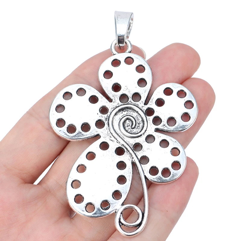 

Large Spiral Swirl Vortex Flower Antique Silver Charms Pendants for Necklace Jewelry Making, Tibetan silver