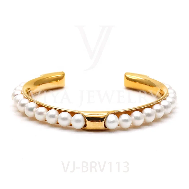 

Women fashion pearl bangle cuff wristband bangle for lady gifts, Customized color