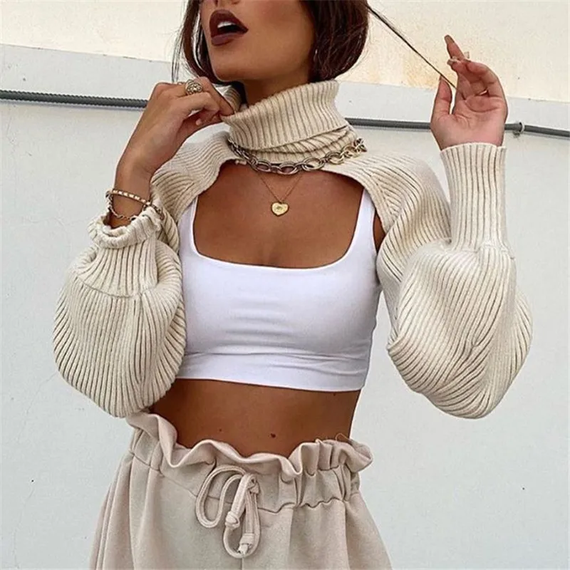 

Winter Knitted puff Pullovers Women Long Sleeve turtleneck long sleeves Cashmere Sweaters Women Casual