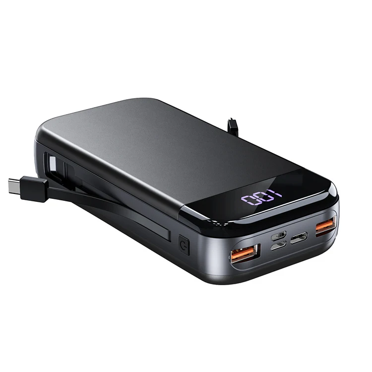 

Fast charge 20000mAh Hot Sales Mobile Power Household High capacity Safe Power Bank, Black